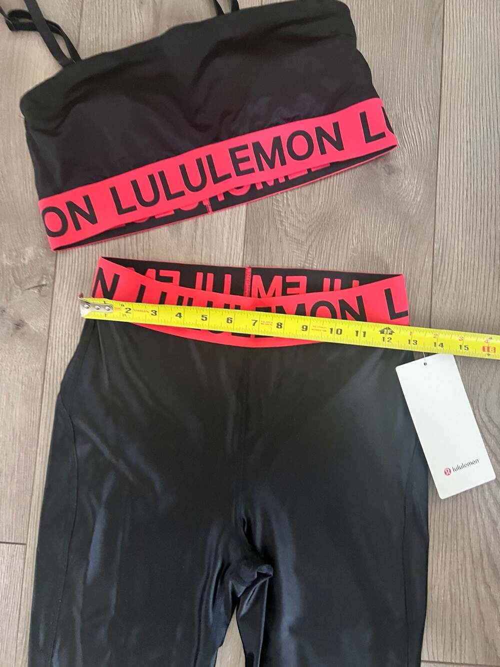 Lululemon Logo Elastic Bra and Legging Set,  Bra size L / Leggings Size 6 - Picture 6 of 11